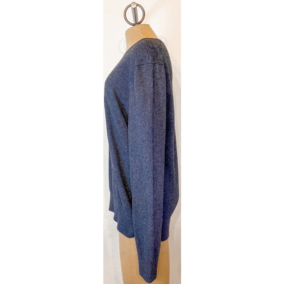 Michael Kors Grey Cotton Blend Long Sleeve Mid- Weight Knit Crew Neck Sweater, L - Picture 4 of 7